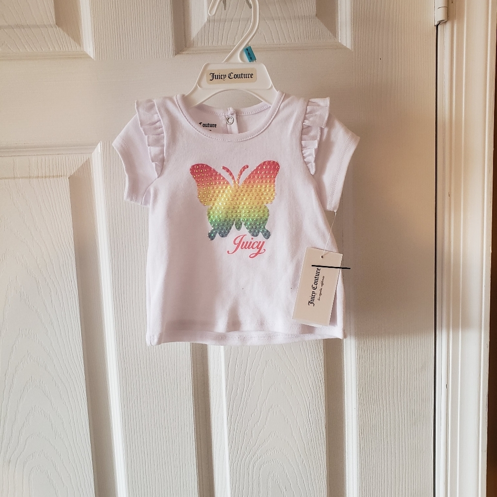 Juicy Couture Girls Butterfly Shirt 6-9 MO